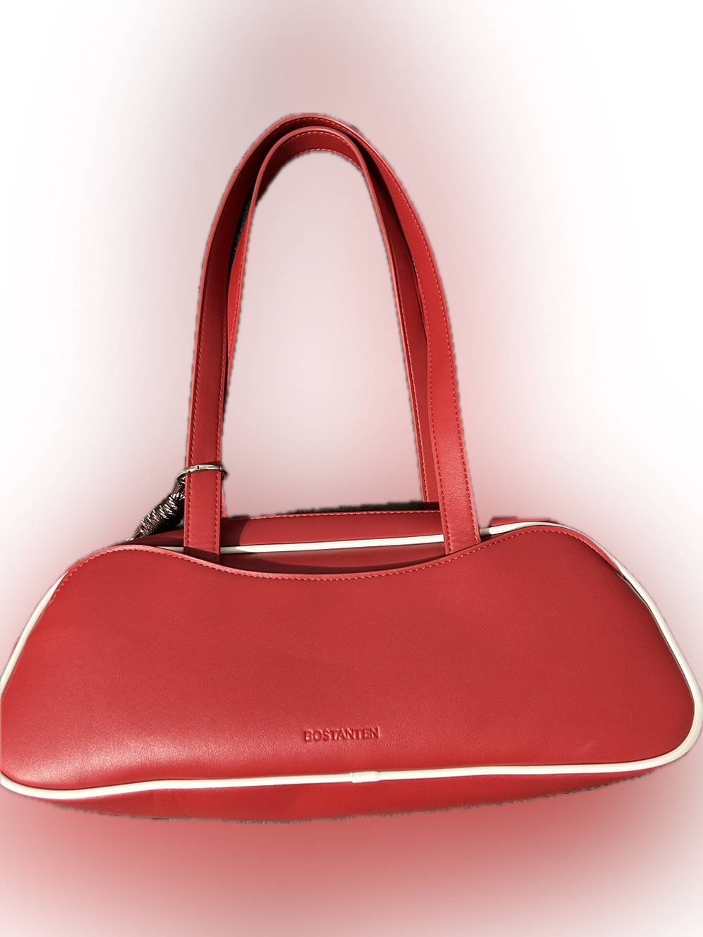 BOSTANTEN Red Women's Shoulder Bag with Contrast Trim